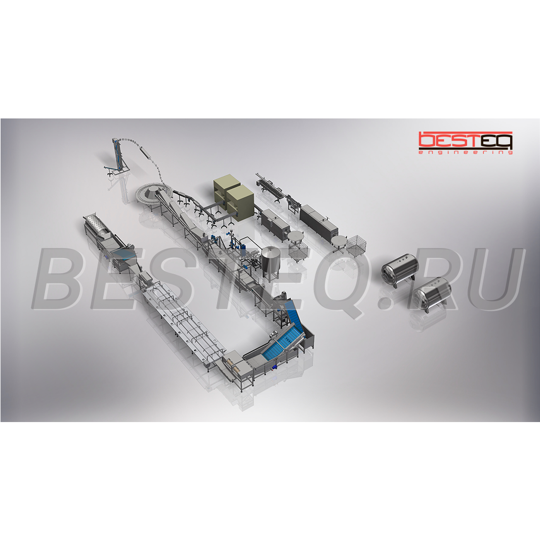 Линия производства рыбных консервов (обжаренная рыба в заливке) BESTEQ-FCL-9000 бан/смена от производителя — купить с доставкой по России и СНГ