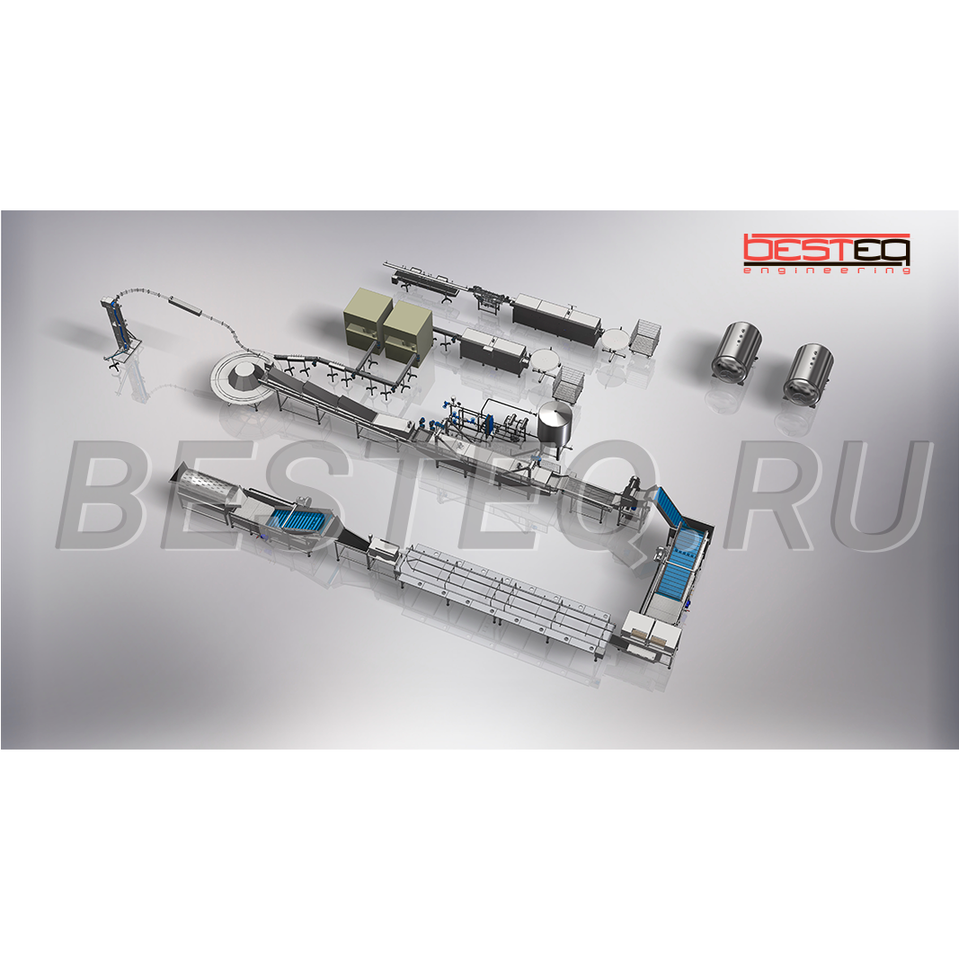 Линия производства рыбных консервов (обжаренная рыба в заливке) BESTEQ-FCL-9000 бан/смена от производителя — купить с доставкой по России и СНГ